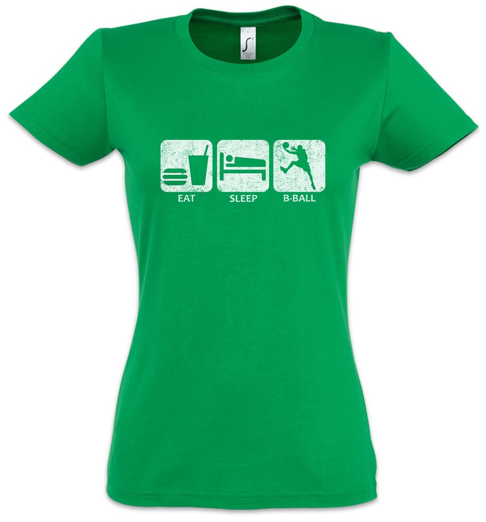 Urban Backwoods Print-Shirt Eat Sleep Basketball Damen T-Shirt Street Ball Player Game Sport (1-tlg) Sports Team Coach Training
