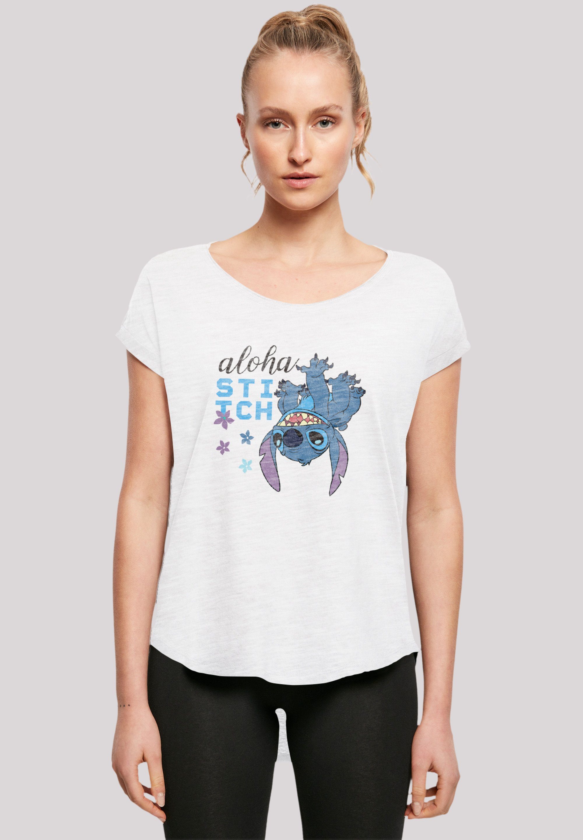 F4NT4STIC T-Shirt Disney Lilo & Premium Qualität, On extra Hinten T-Shirt Head geschnittenes Stitch The lang Damen