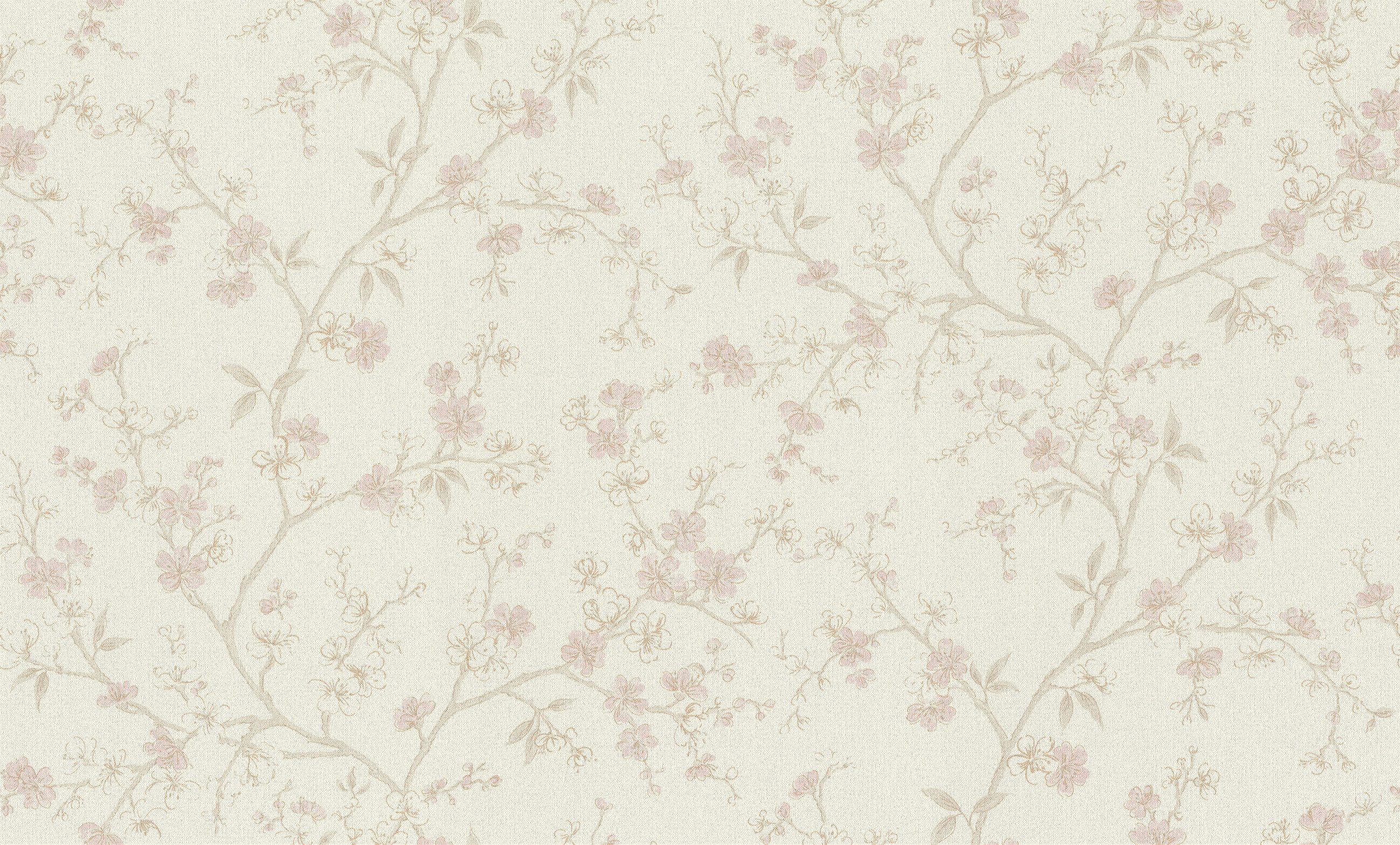 Rasch Vliestapete, strukturiert, Blumen, (1 St), Geblümt, doppelbreit (106cm)