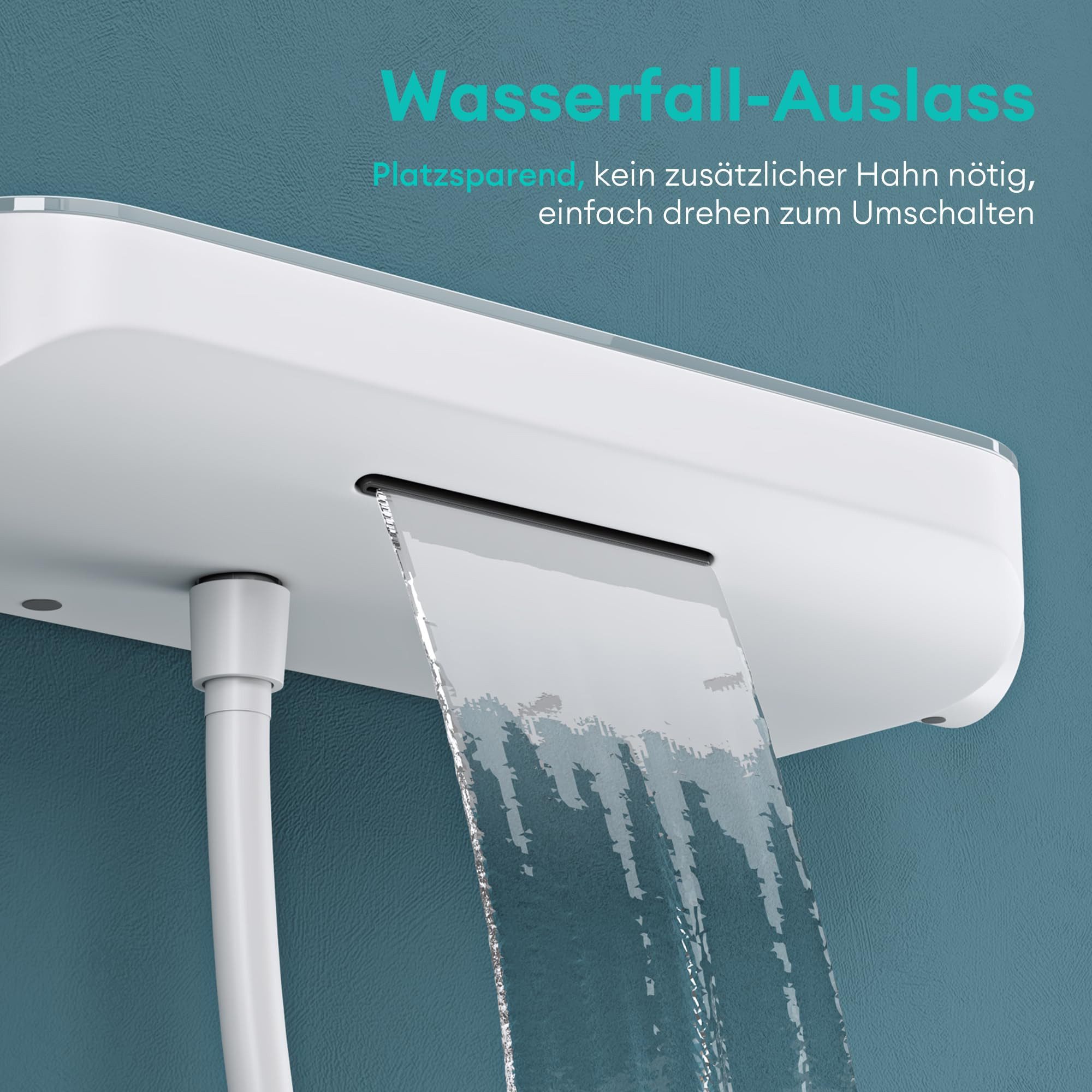 Mai & Mai Duscharmatur Duschsystem mit Thermostat Komplettset 3 Strahlarten Duschsystem9 Badewannen geeignet – Bild 3 von 5