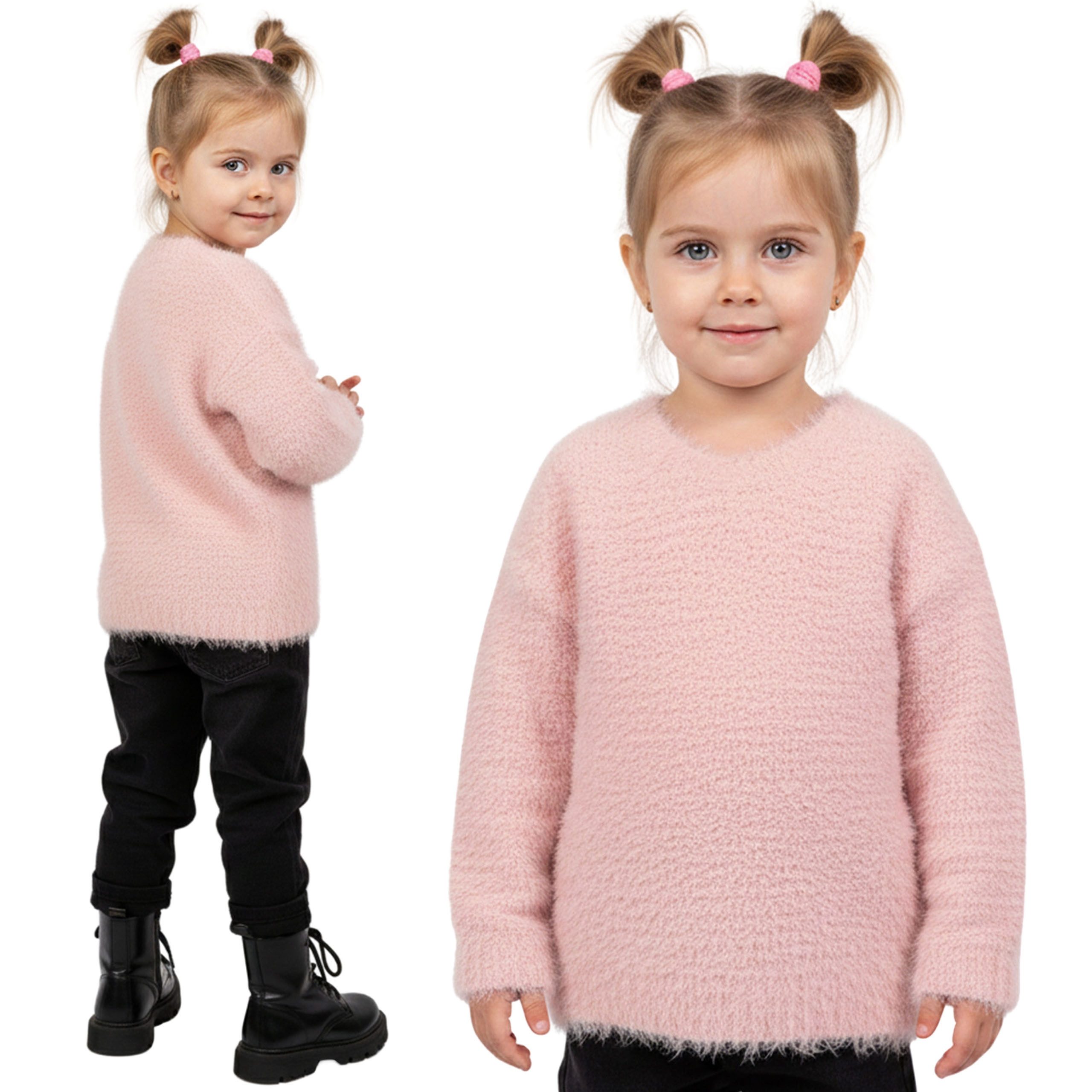 Sarcia.eu Longpullover Rosa Pullover für Mädchen, warmer Kinderpullover für den Winter
