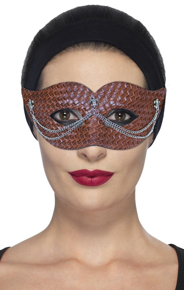 Zoelibat Verkleidungsmaske Augenmaske mit Flechtmuster in Kunstlederoptik - B