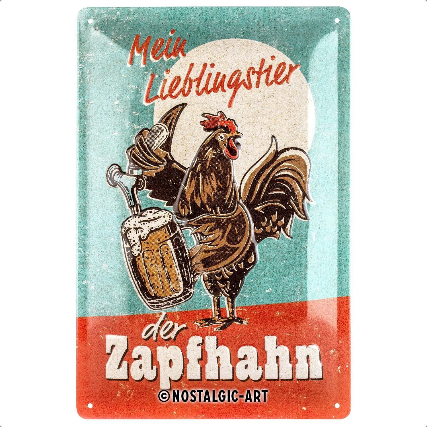 Nostalgic-Art Metallschild Nostalgic-Art - Blechschild 20 x 30cm - Lieblingstier Zapfhahn