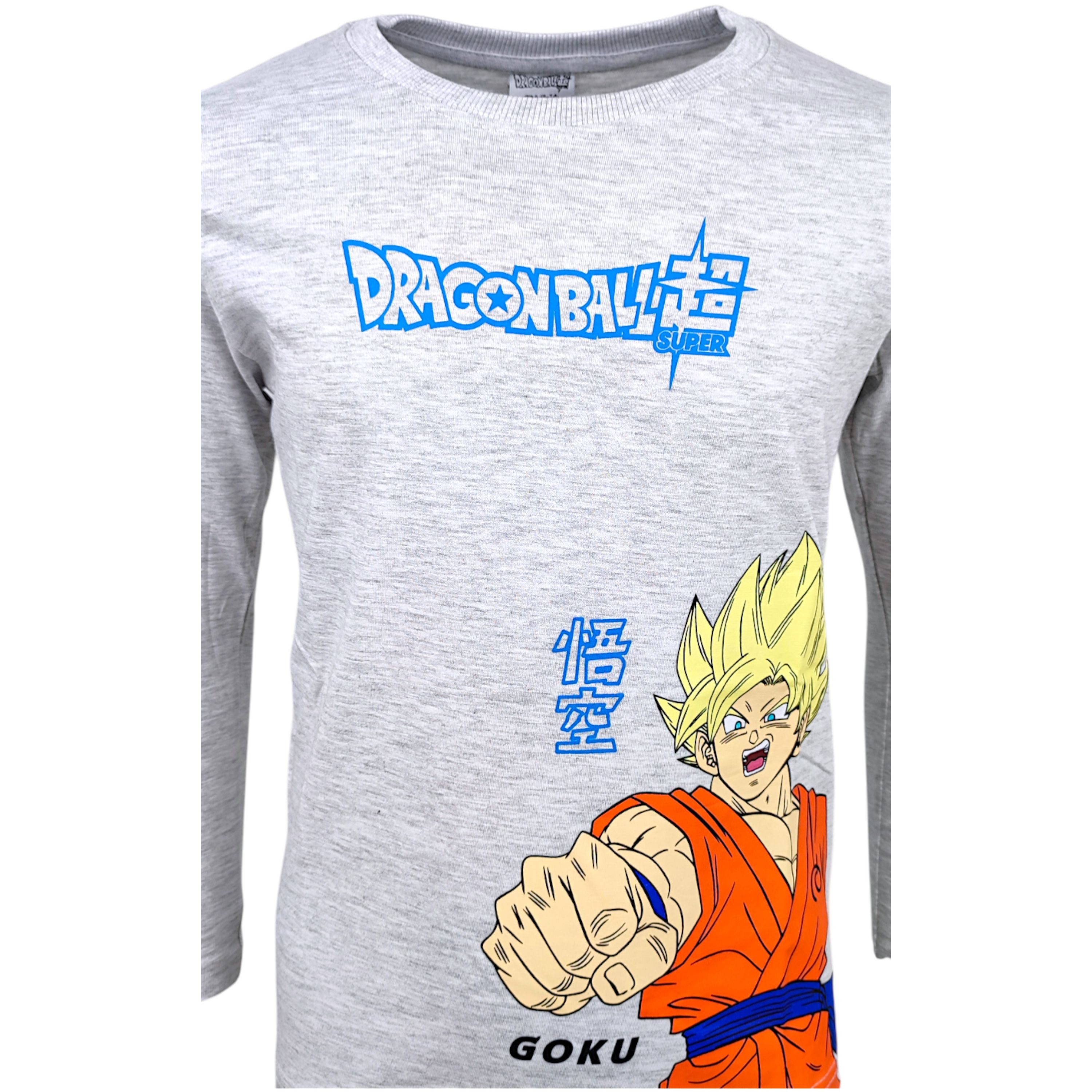 Dragon Ball Langarmshirt Son Goku Super-Saiyajin Jungen Shirt aus Baumwolle Gr. 104 - 152 cm