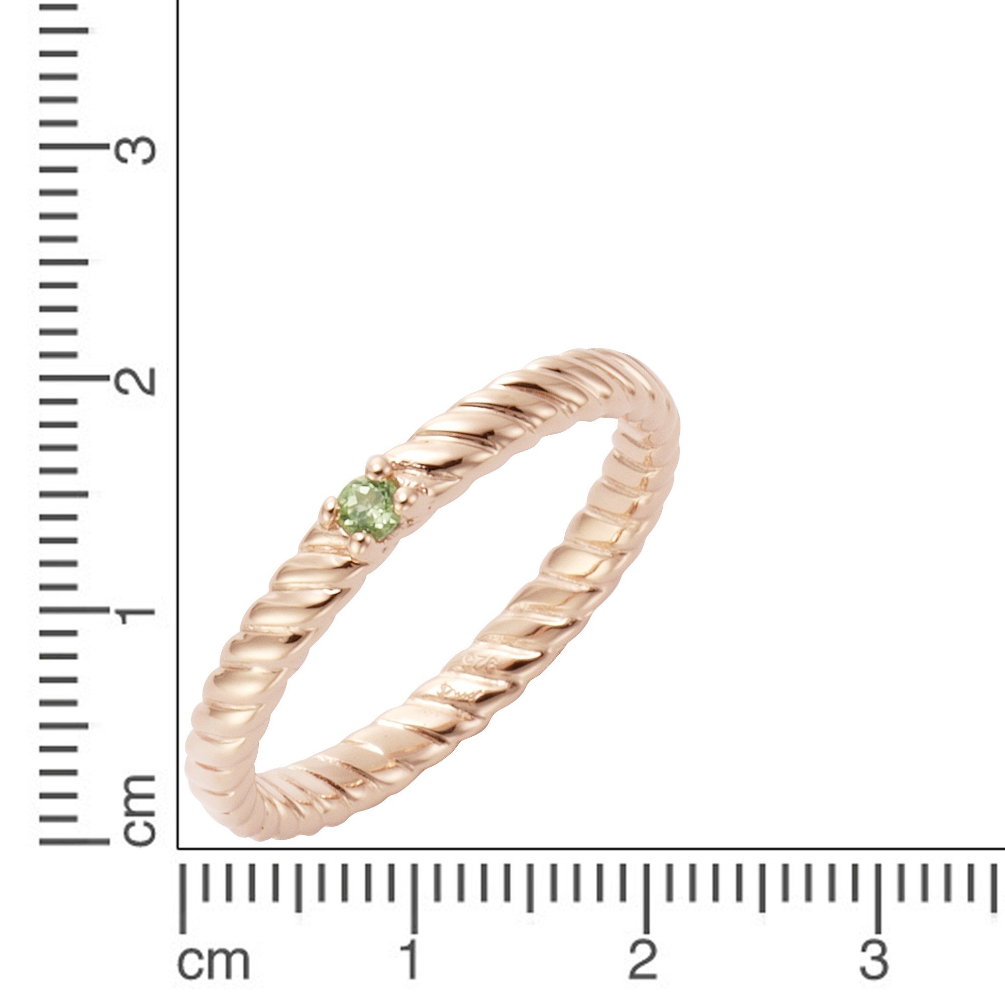 Jamelli Fingerring 925/- Sterling Silber rotvergoldet Peridot günstig online kaufen
