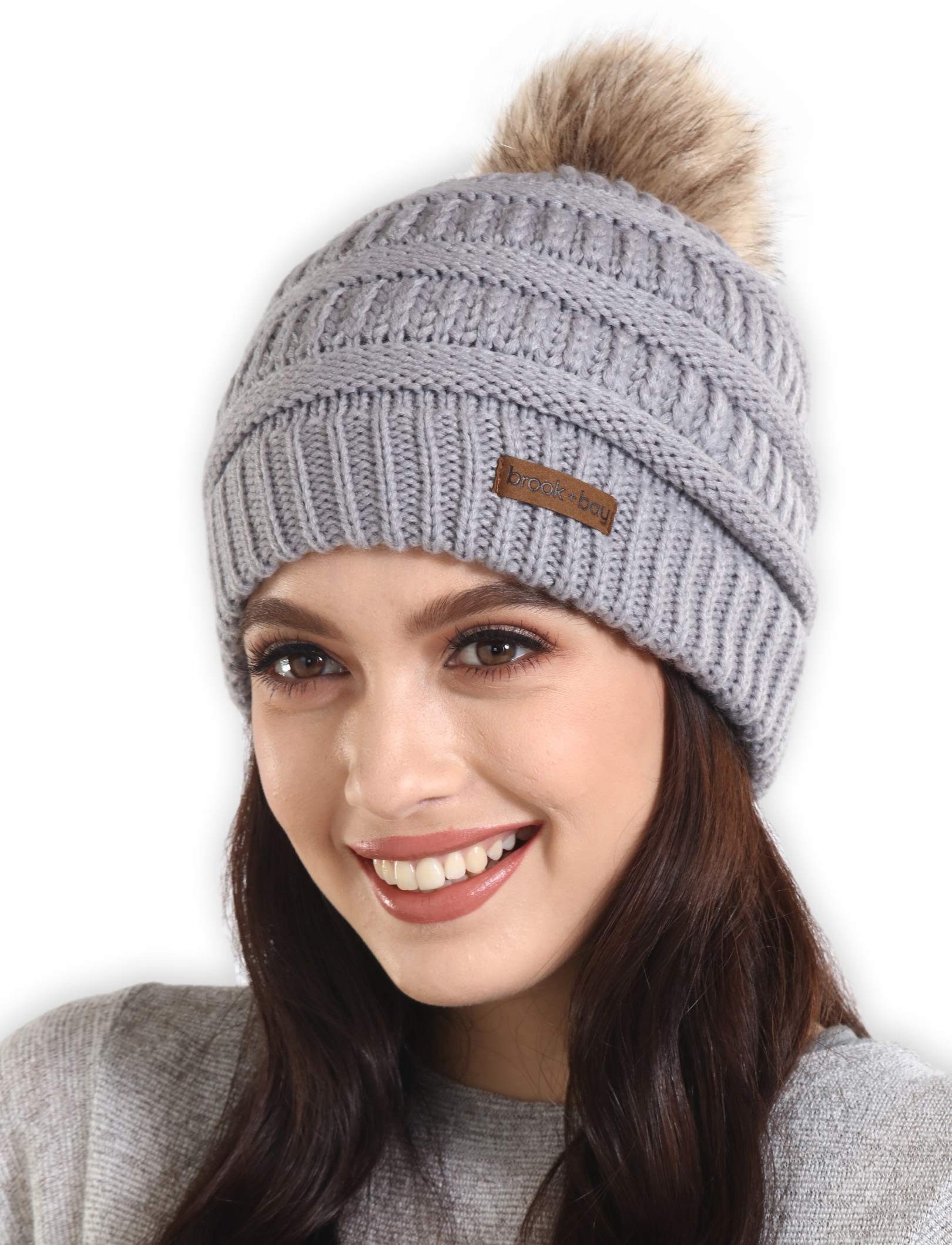 Tough Outfitters Beanie Beanie Strickmütze für Damen One Size Winter Bommel günstig online kaufen