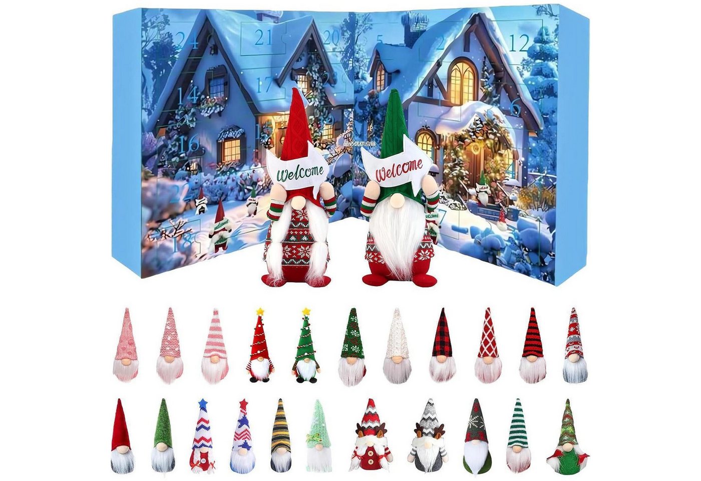 LuxusKollektion Adventskalender Adventskalender Wichtel 24 Ornament 2025 Erwachsene Deko B