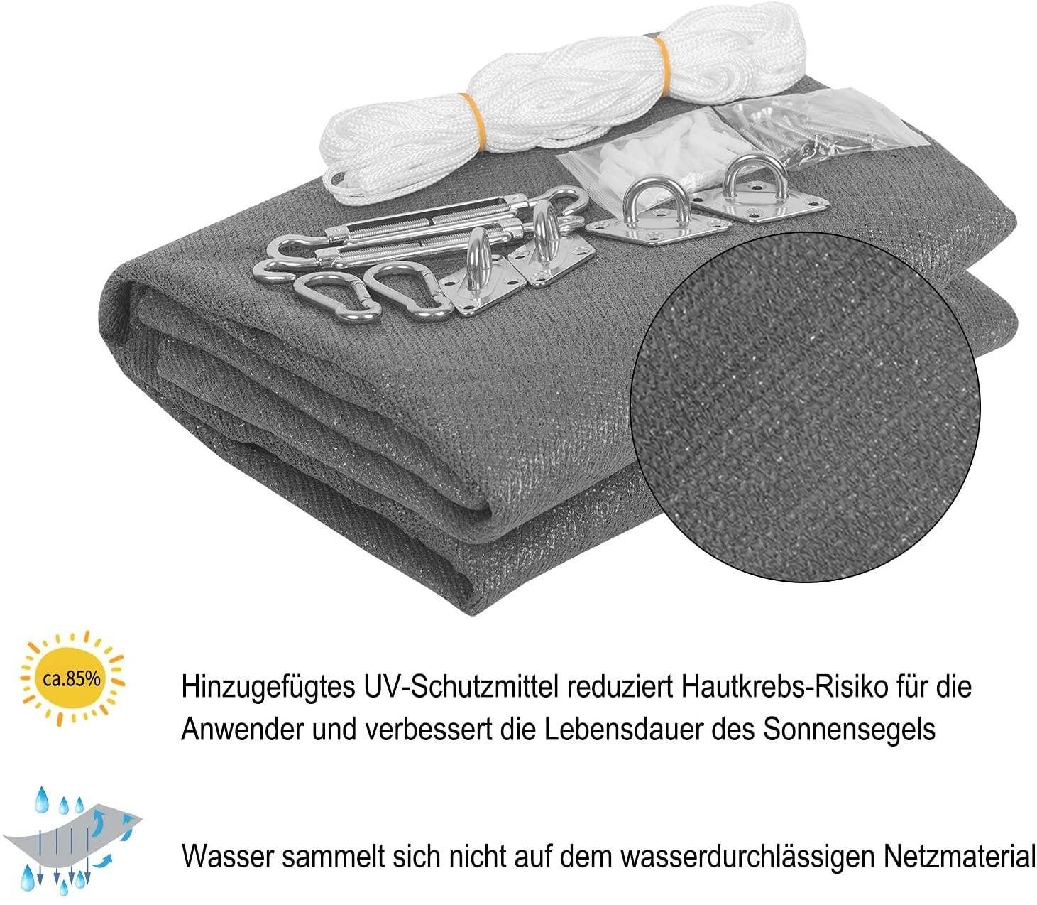 aus HDPE Durchlässig Woltu Sonnensegel, Schutz quadratisch (1-tlg), UV