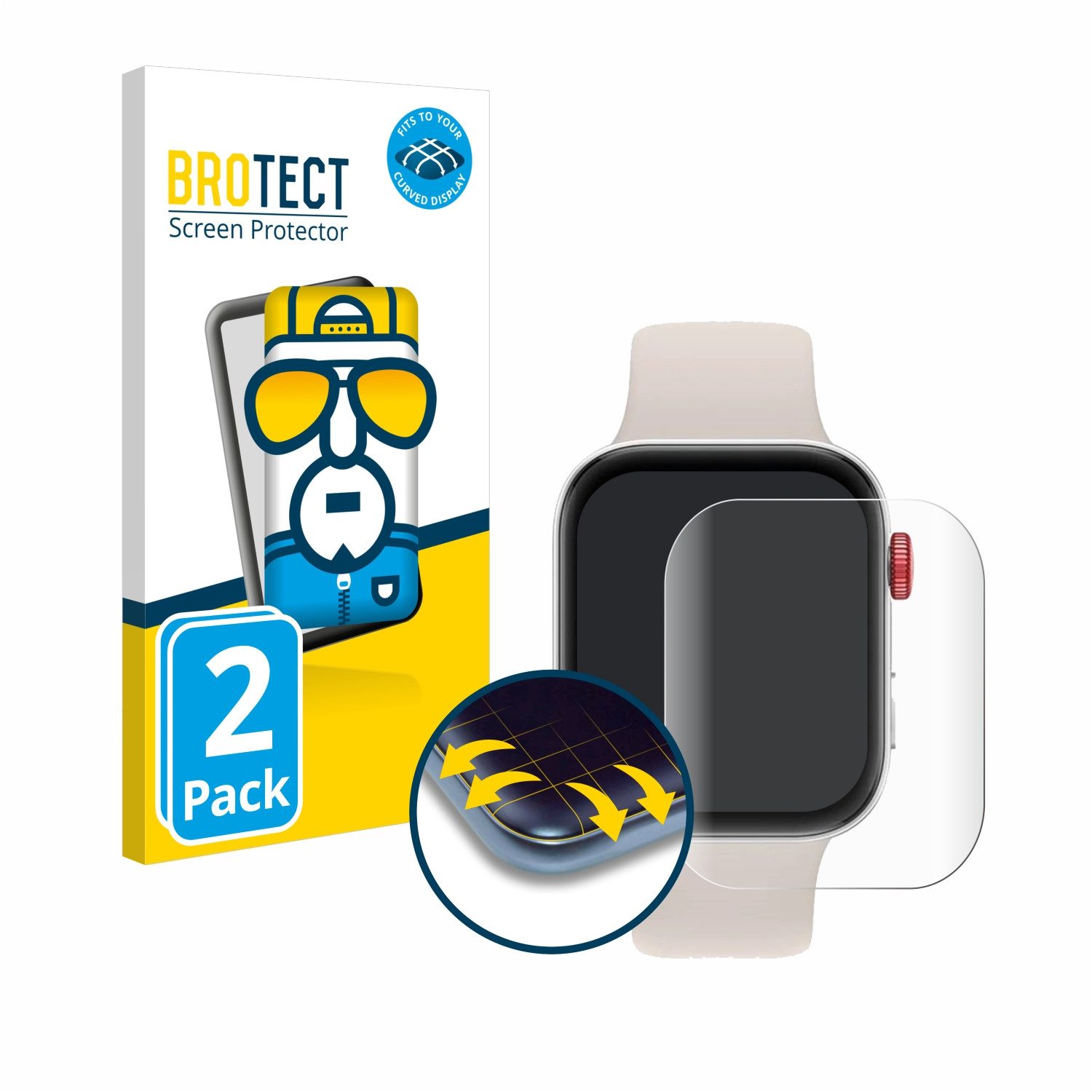 BROTECT Displayschutzfolie Fullscreen Schutzfolie für Huawei Watch Fit 3, 2 Stück, Displayschutz Folie Fullcover Klar Transparent