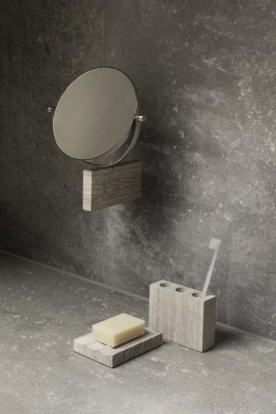 blomus Zahnbürstenhalter -LAMURA- Marmor Zahnputzhalter: Elegant & Hochwertig, Hochwertig, Marmor, Sicherer Stand, Elegantes Design, Einzigartig