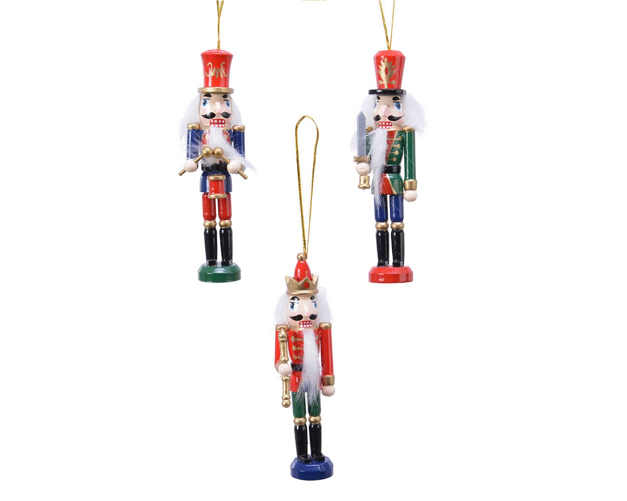 Kaemingk Christbaumschmuck, Christbaumschmuck Nussknacker Holz 12cm bunt, 1 Stück sortiert