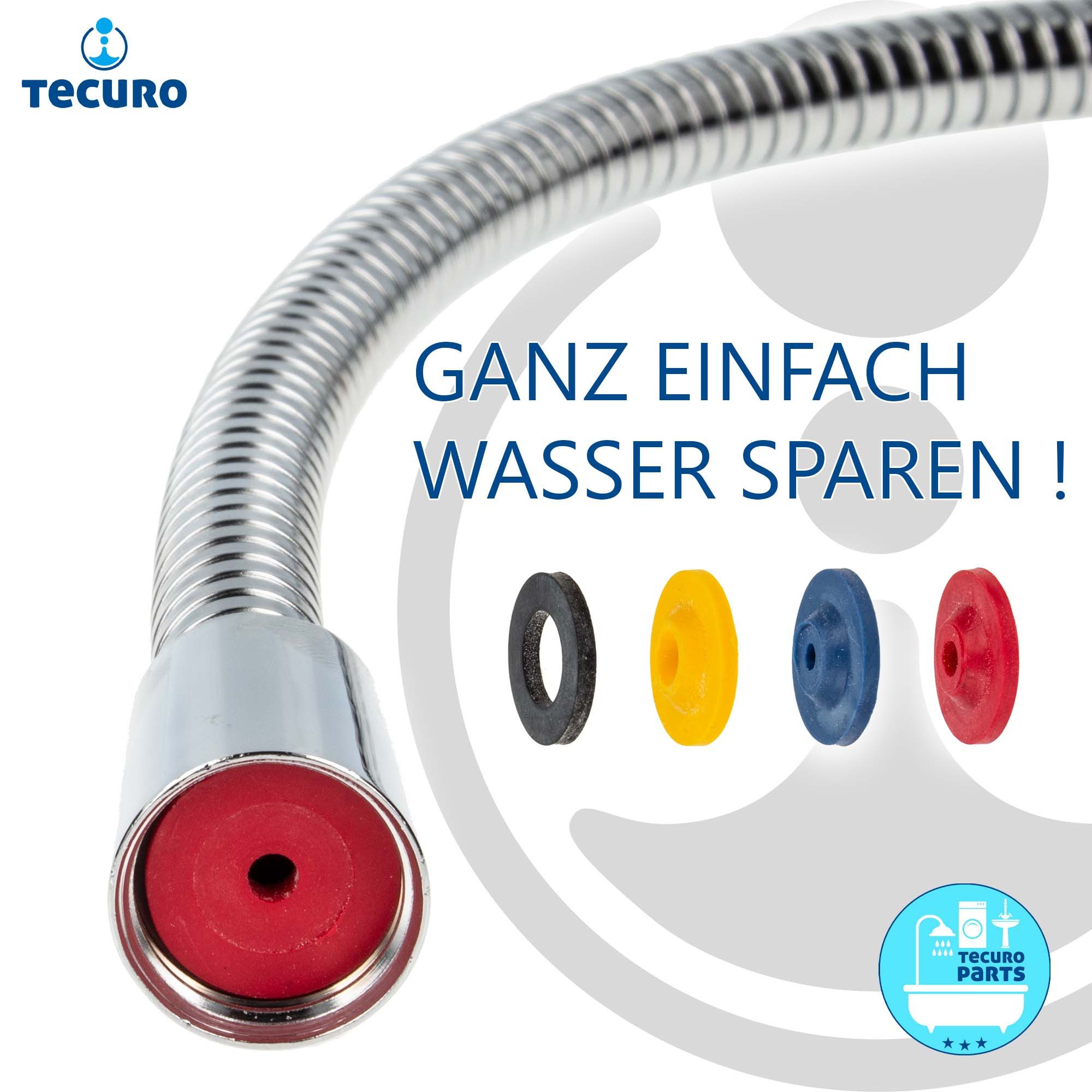 tecuro Duscharmatur Wasser-Spar-Set für Brauseschlauch/Duschkopf – Bild 5 von 5