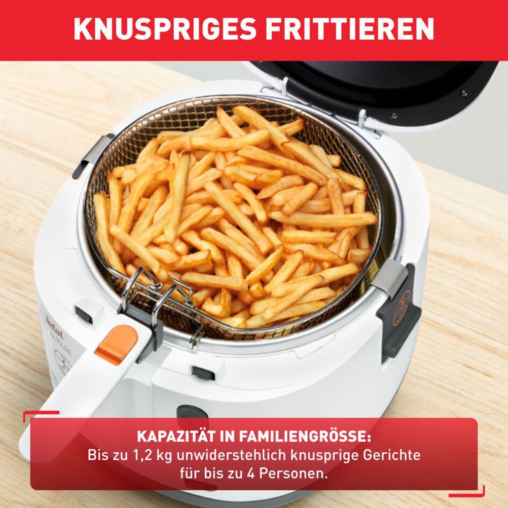 Tefal Fritteuse FF1631 One Filtra, 1900 W, 1,2 Kg, Auffangsieb für Frittierreste, spülmaschinenfest, FF1631
