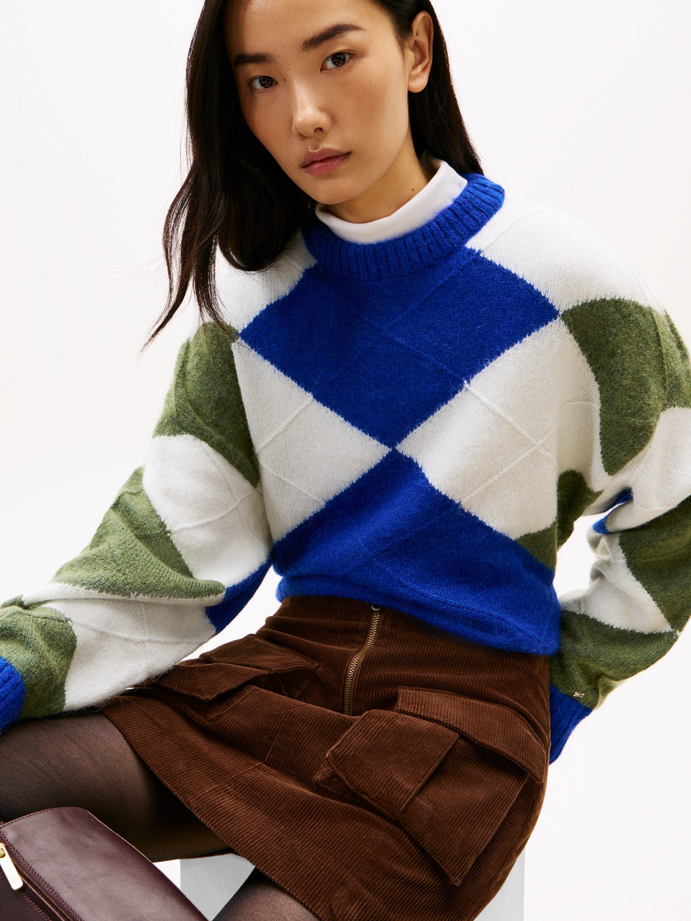Tommy Hilfiger Strickpullover ALPACA BLEND ARGYLE C-NK LS SWT