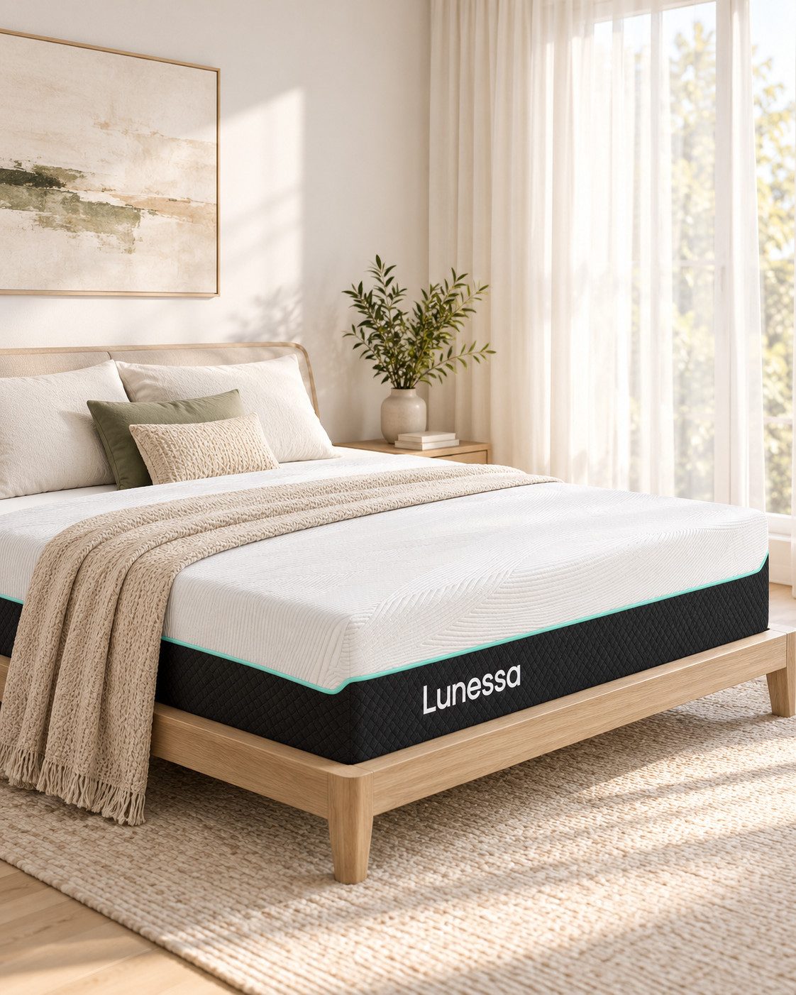 Gelschaummatratze 7 Zonen Matratze, 2 Liegeseiten, 90x200, 140x200 cm & mehr, Lunessa, 25 cm hoch, (Einzelmatratze), wendbar mit zwei Liegeseiten (H3/H4), 7 Zonen, abnehmbarer Bezug