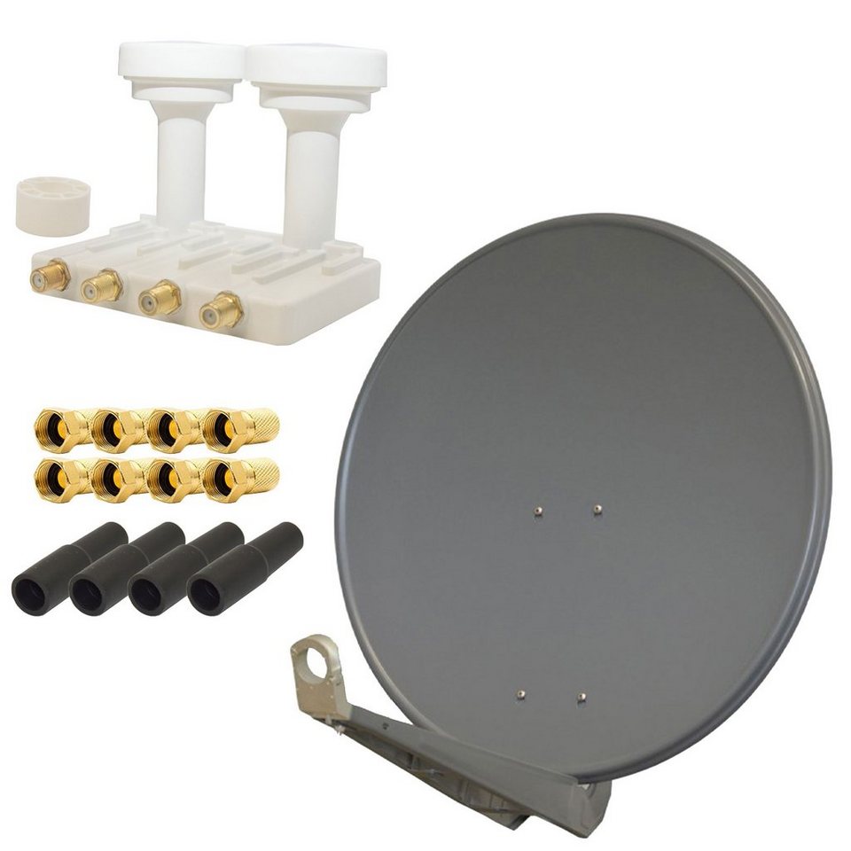 Sat Schüssel 80 Cm Mit Quad Lnb 4 Teilnehmer