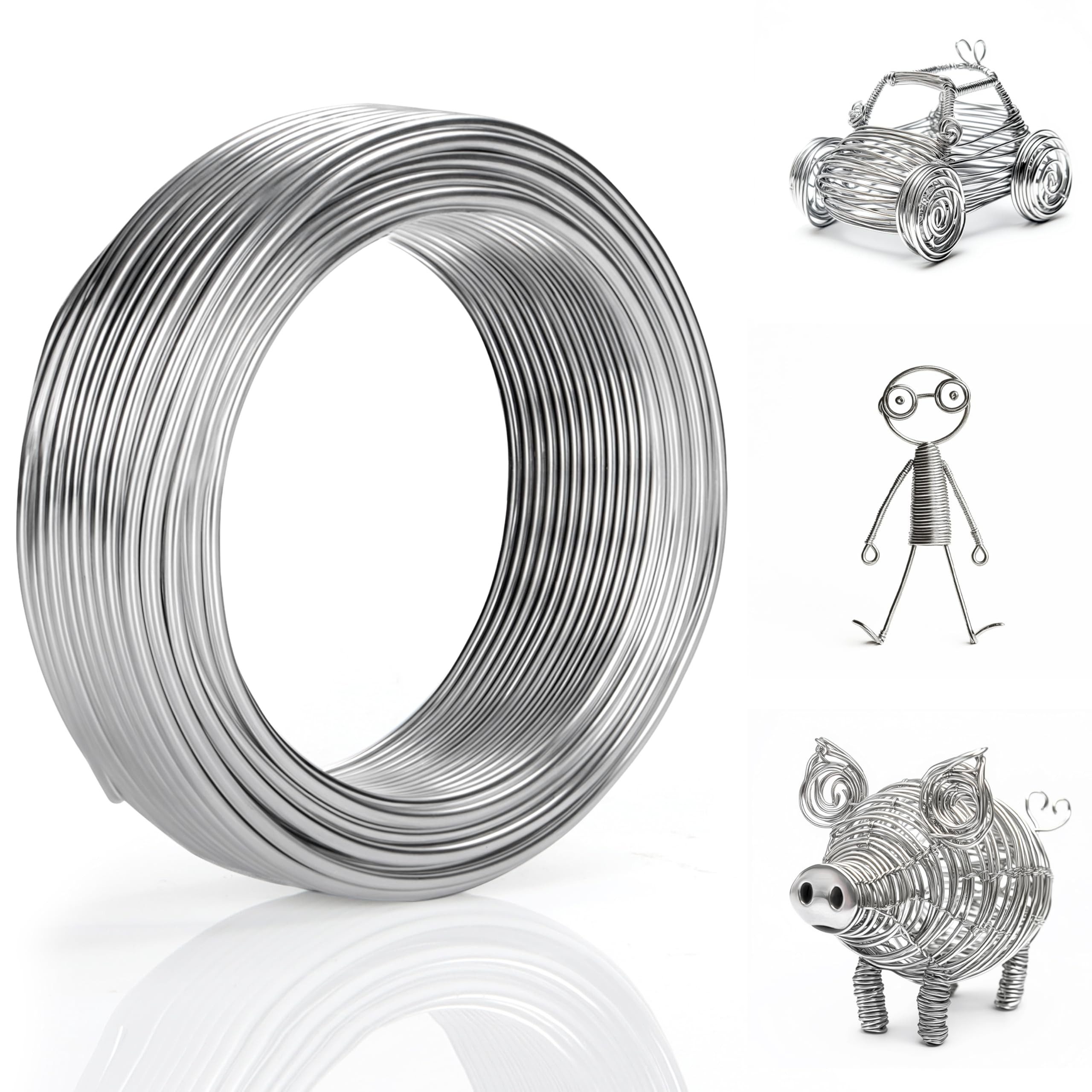 Bastelperlen Silver Aluminum Wire - 10m Flexible and Bendable