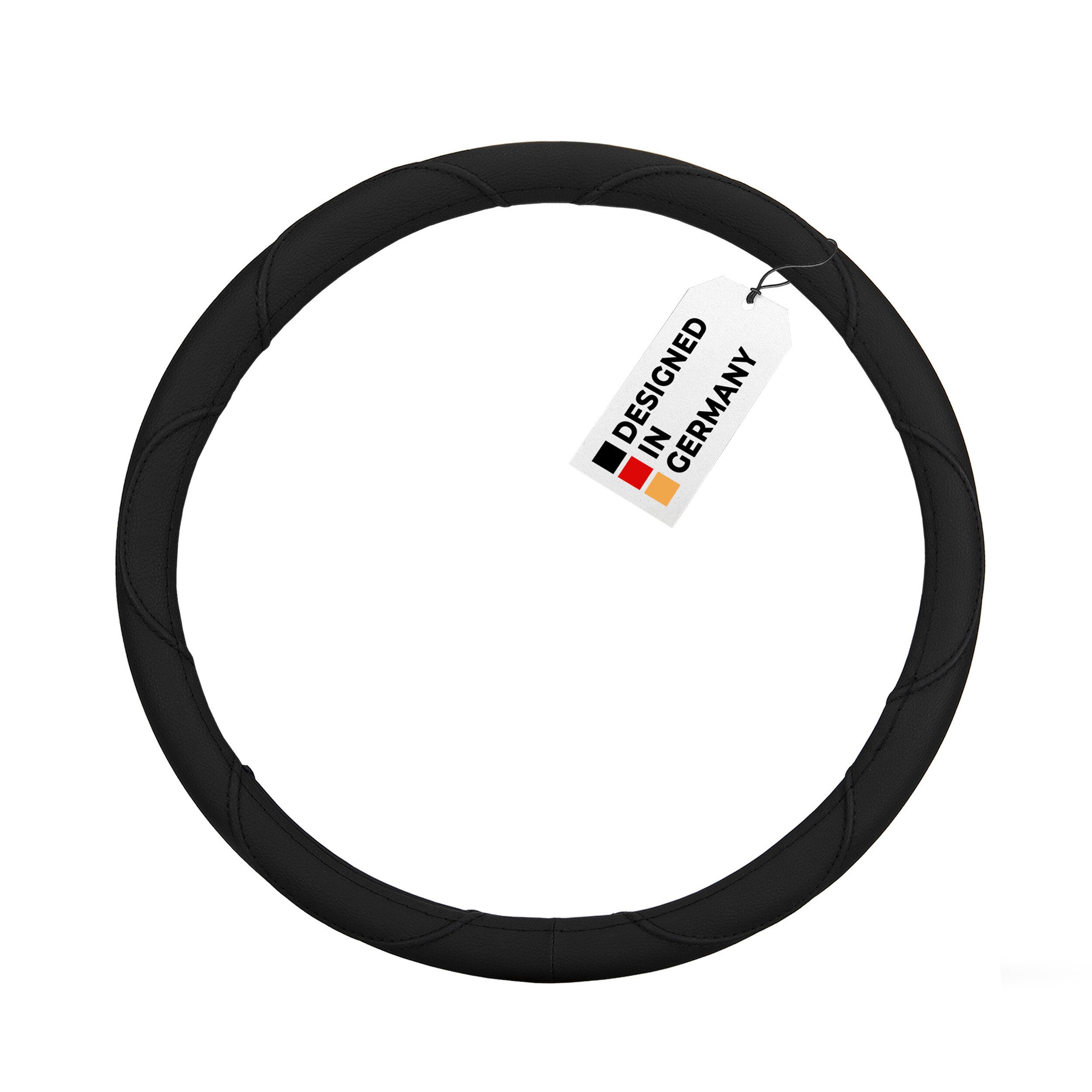 alca Lenkradbezug Lenkradhülle Luxus Auto 37-39 cm Lenkradschoner seidenmatt schwarz, (1-tlg)