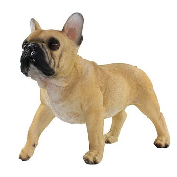 colourliving Tierfigur Hunde Figur Französische Bulldogge Figur stehend braun lebensecht (1x stehend), handbemalt, wetterfest, lebensecht wirkend