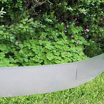 Green-split Beetbegrenzung 20er Set Rasenkanten Metall Alu/Zink 18cm hoch, 20m lang Rasenkanten