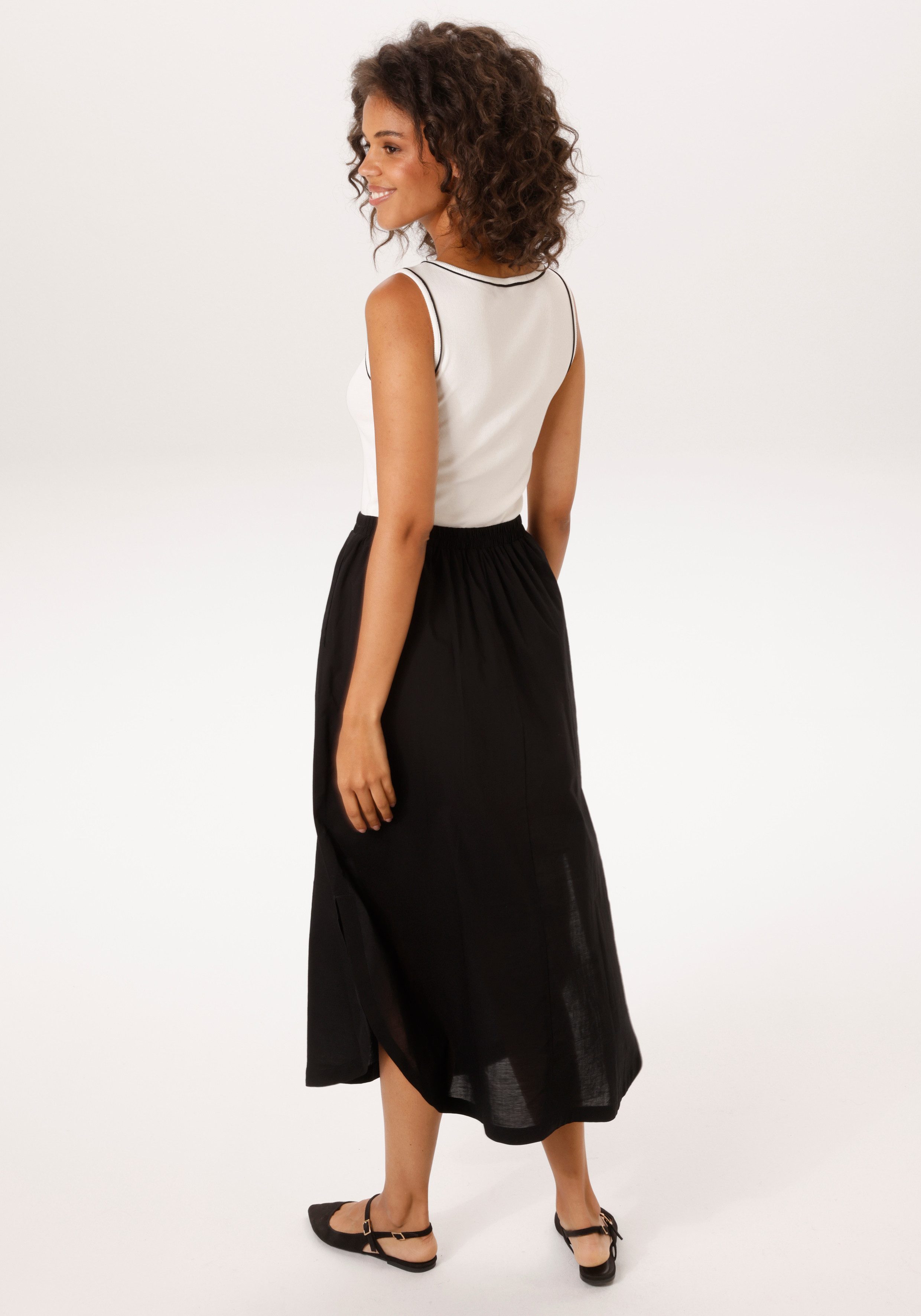 Aniston CASUAL Sommerkleid mit kontastfarbenen Pipings im Oberteil - NEUE KOLLEKTION