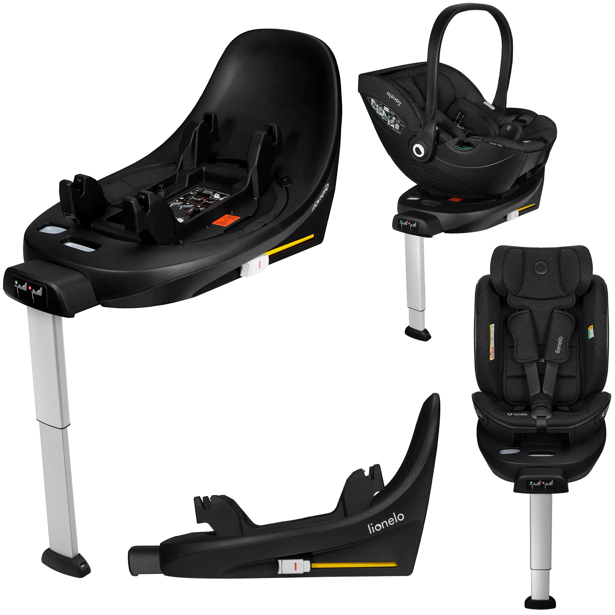 lionelo Autokindersitz MOXIE I-SIZE BASE, ab: nicht zutreffend – das Produkt ist eine Basis für Kindersitze, bis: nicht zutreffend – das Produkt ist eine Basis für Kindersitze, (Set), 360° EasyTurn/Anti-Rotationsrahmen/ISOFIX/Klick-Montage