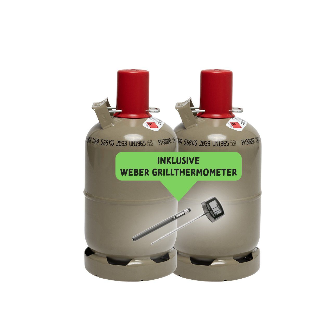 BlueCraft Camping-Gas 2x 5 kg Propan Gasflasche ungefüllt, 2x 5 kg Propanga günstig online kaufen