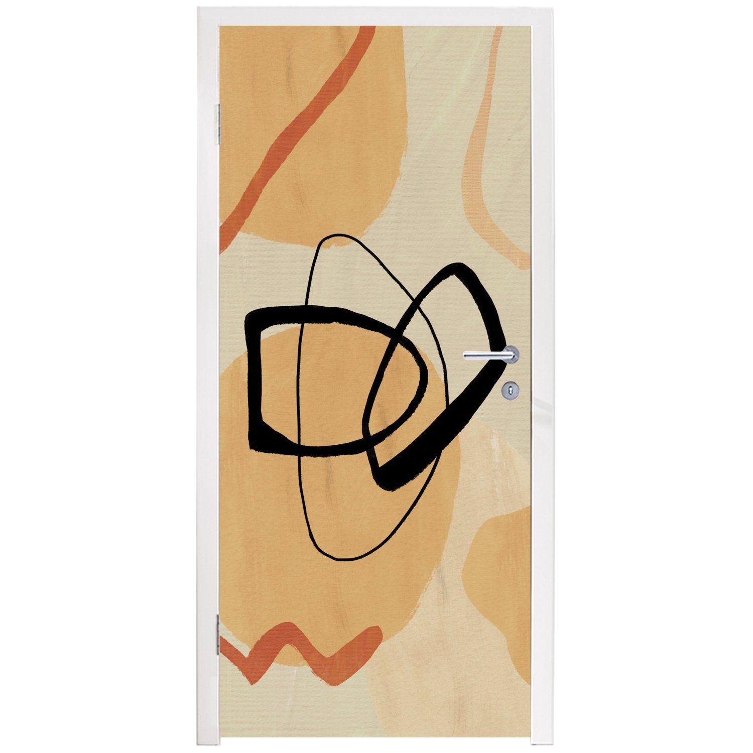 bedruckt, - St), Türtapete MuchoWow 75x205 Fototapete (1 Türaufkleber, - Abstrakt, Kunst Formen für Tür, cm Matt, Geometrische