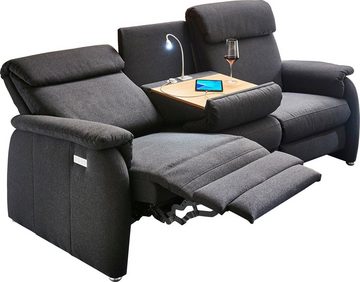 Home affaire Sofa Turin, mit motorischer Relaxfunktion, Tisch, Leuchte + USB-Ladestation
