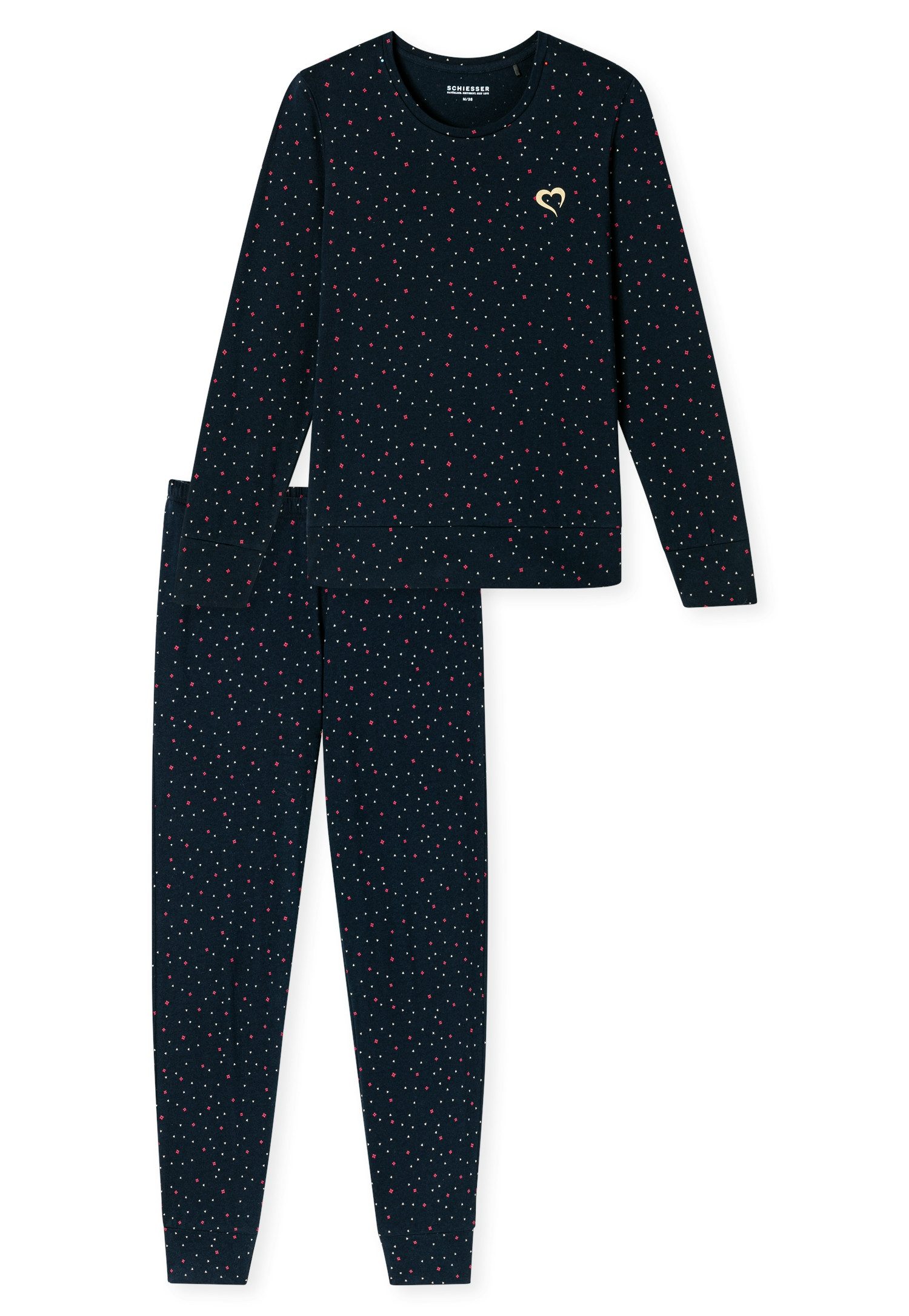 Schiesser Schlafanzug Family (2 tlg., 0) Langarm, Baumwolle, Rundhalsausschnitt