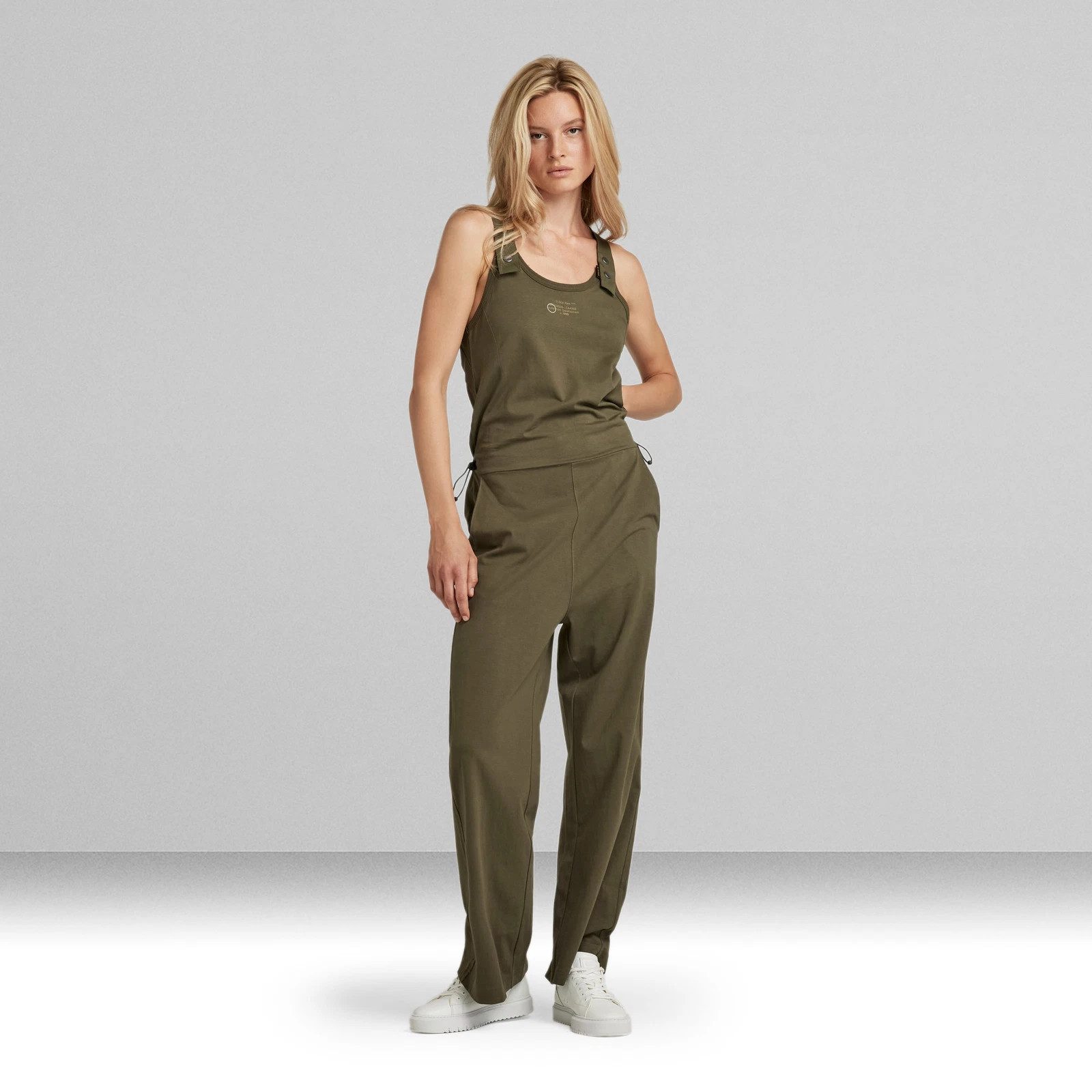 G-STAR Jumpsuit RAW Damen Overall Adjustable Tank Womens Shadow Olive Größe: XS (1-tlg) Neckholder, High waist, Maschinenwäsche