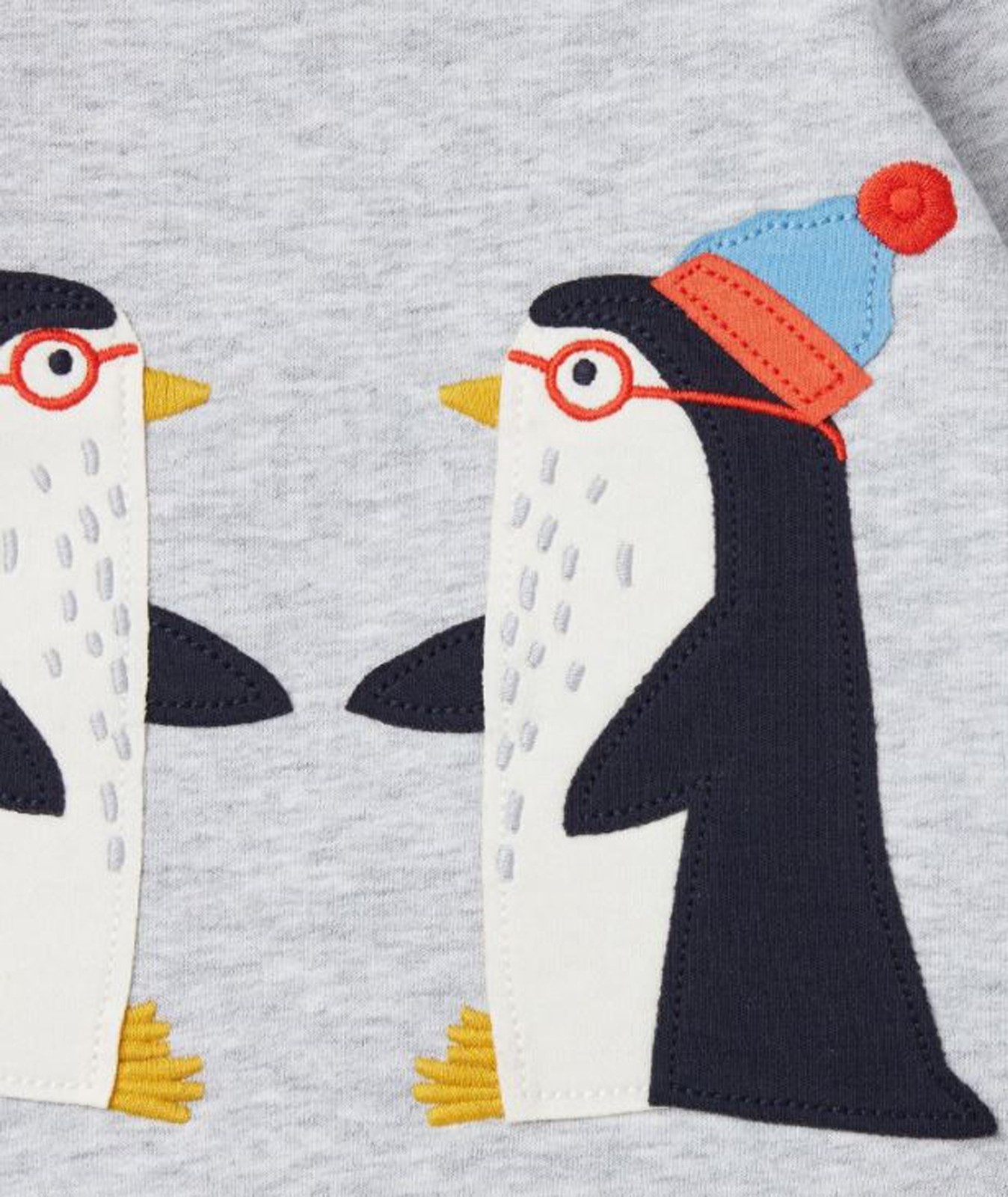 Tom Joule Sweatshirt Tom Joule Baby Sweatshirt mit Pinguin Applikation greymelange