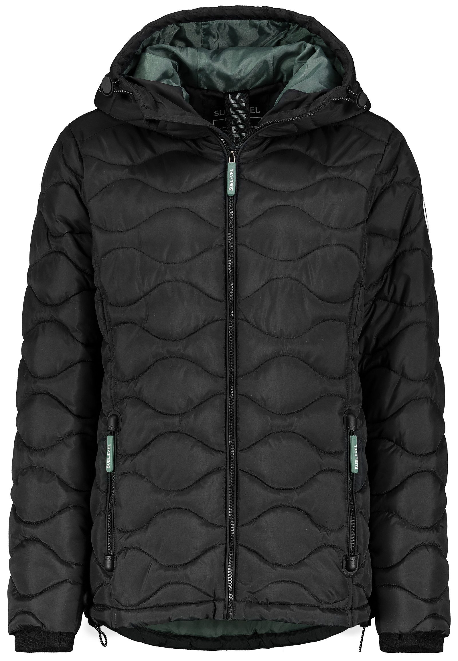 SUBLEVEL Steppjacke Damen mit Kapuze gefütterte Winter Jacke