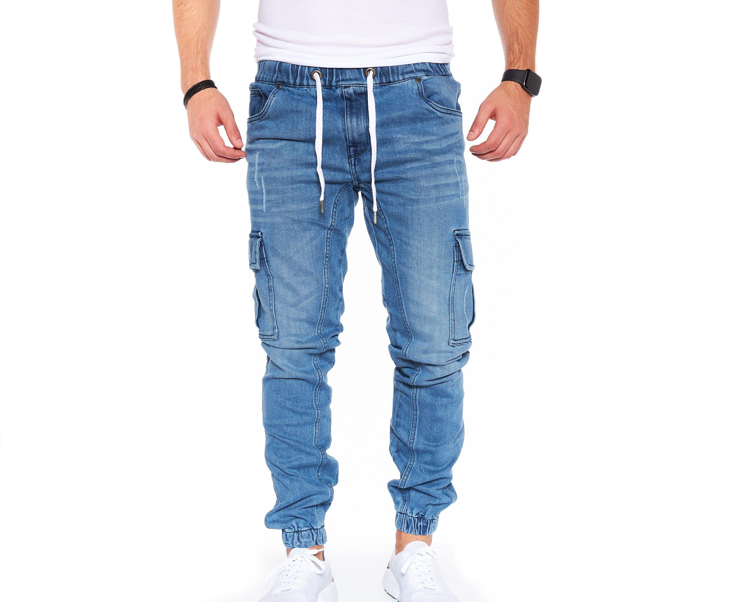 Styleko Cargohose 8003 Herren Cargohose Cargo Jeans Hose für Männer Jungen Regular Denim