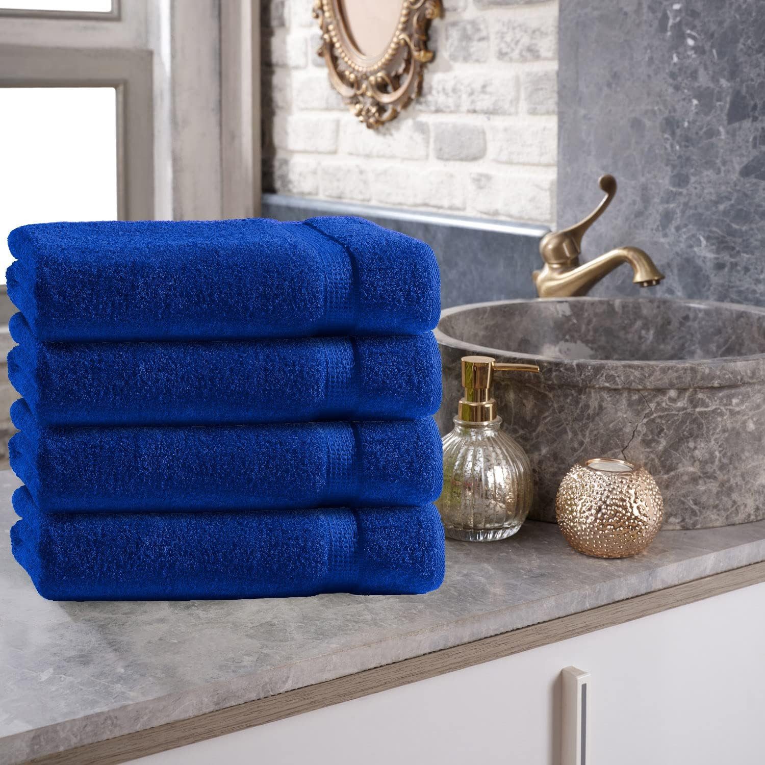TRENDBUY24 Handtuch Set Handtücher Duschtücher Gästetücher Baumwolle Frottee Premium 4er Set, 100% Baumwolle (4-St), Duschtuch – Bild 3 von 4