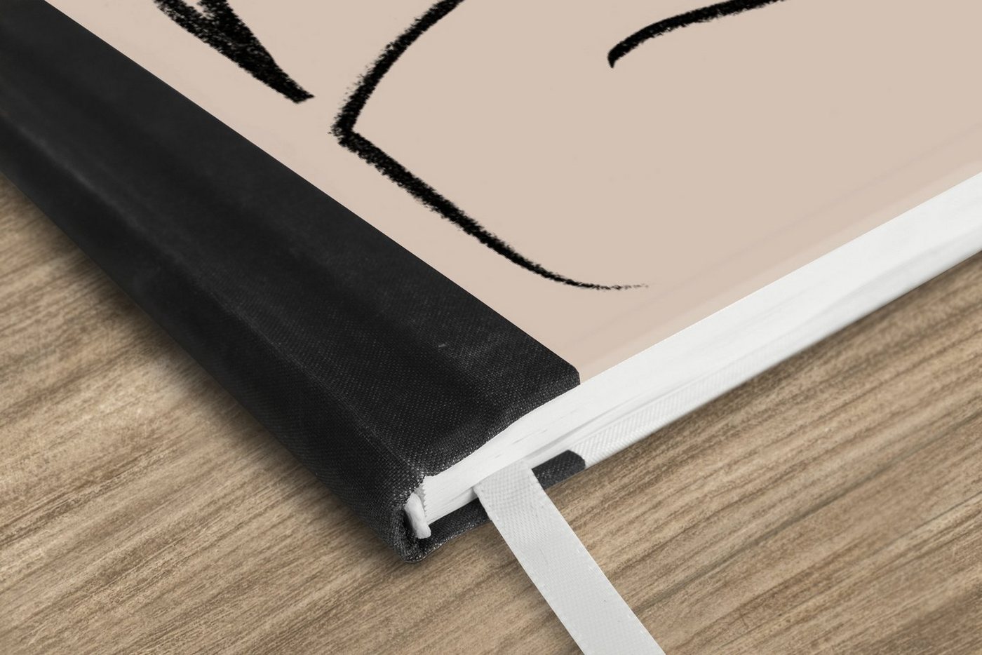 Thumbnail - MuchoWow Notizbuch Strichzeichnung - Pastell - Schwarz - Porträt, Journal, Merkzettel, Tagebuch, Notizheft, A5, 98 Seite...