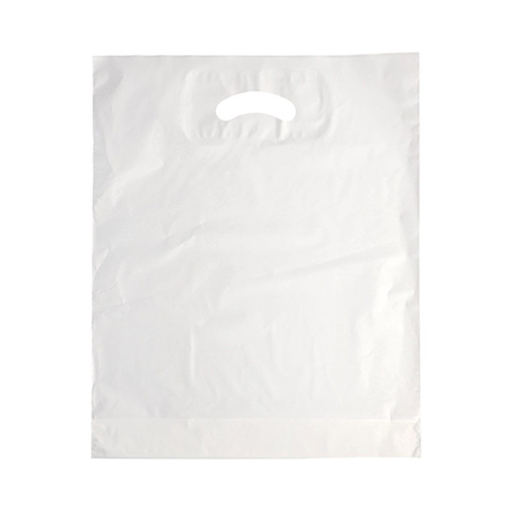 Starpak Tragetasche 100 Griffloch-Tragetaschen, HDPE 44 cm x 36 cm x 9 cm weiss