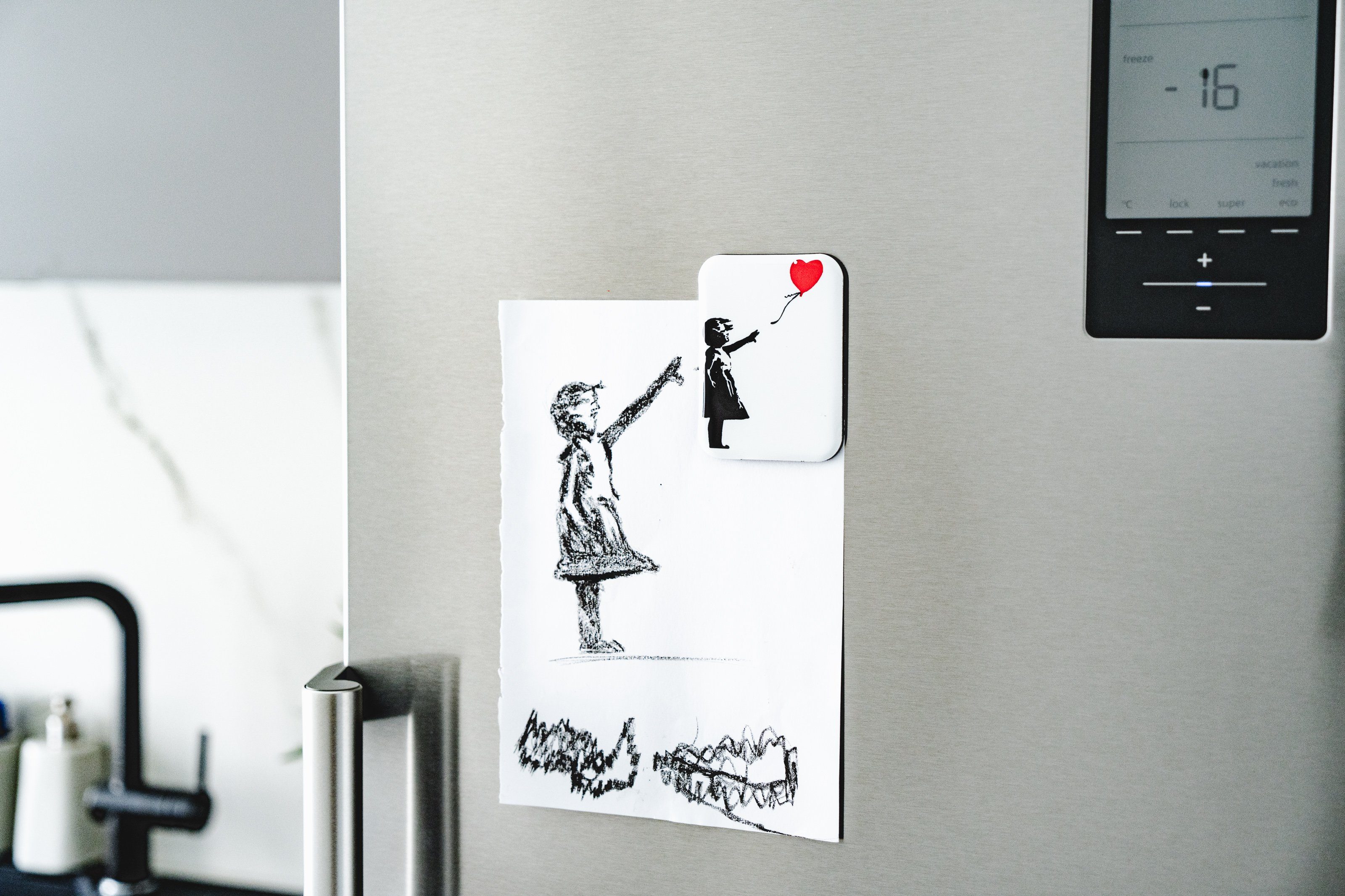AvantgART Magnet Kühlschrank Magnet, Kühlschrank Dekoration, Banksy Kunstdruck