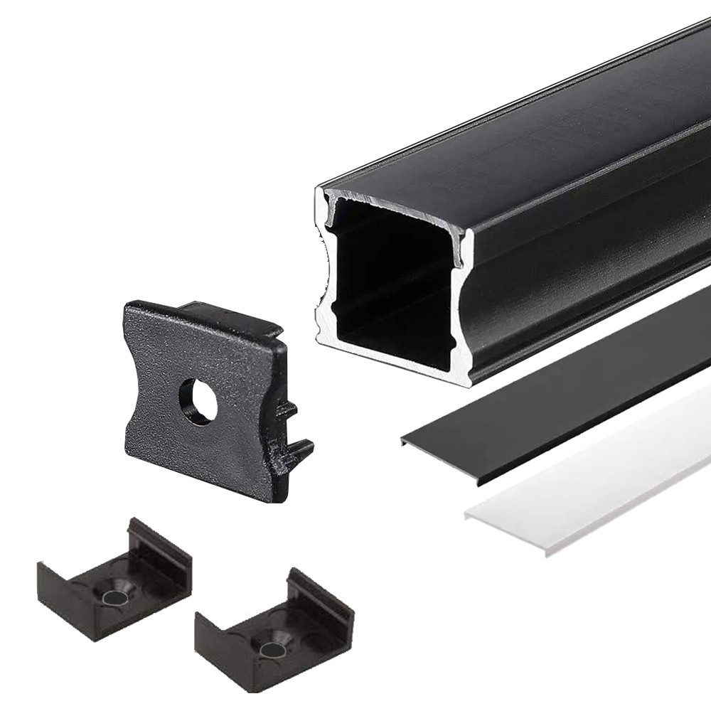 ENERGMiX LED-Stripe-Profil 2m schwarzer Alu Profile günstig online kaufen