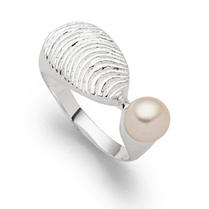 DUR Silberring DUR Schmuck: Ring "Perlenbucht" 925er Sterlingsilber mit Perle R5766