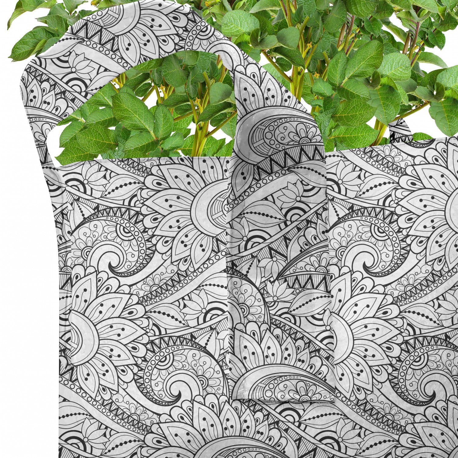 Floral Pflanzkübel Ethnisch Griffen hochleistungsfähig mit Stofftöpfe Abakuhaus Pflanzen, Wellen Meer für Paisley