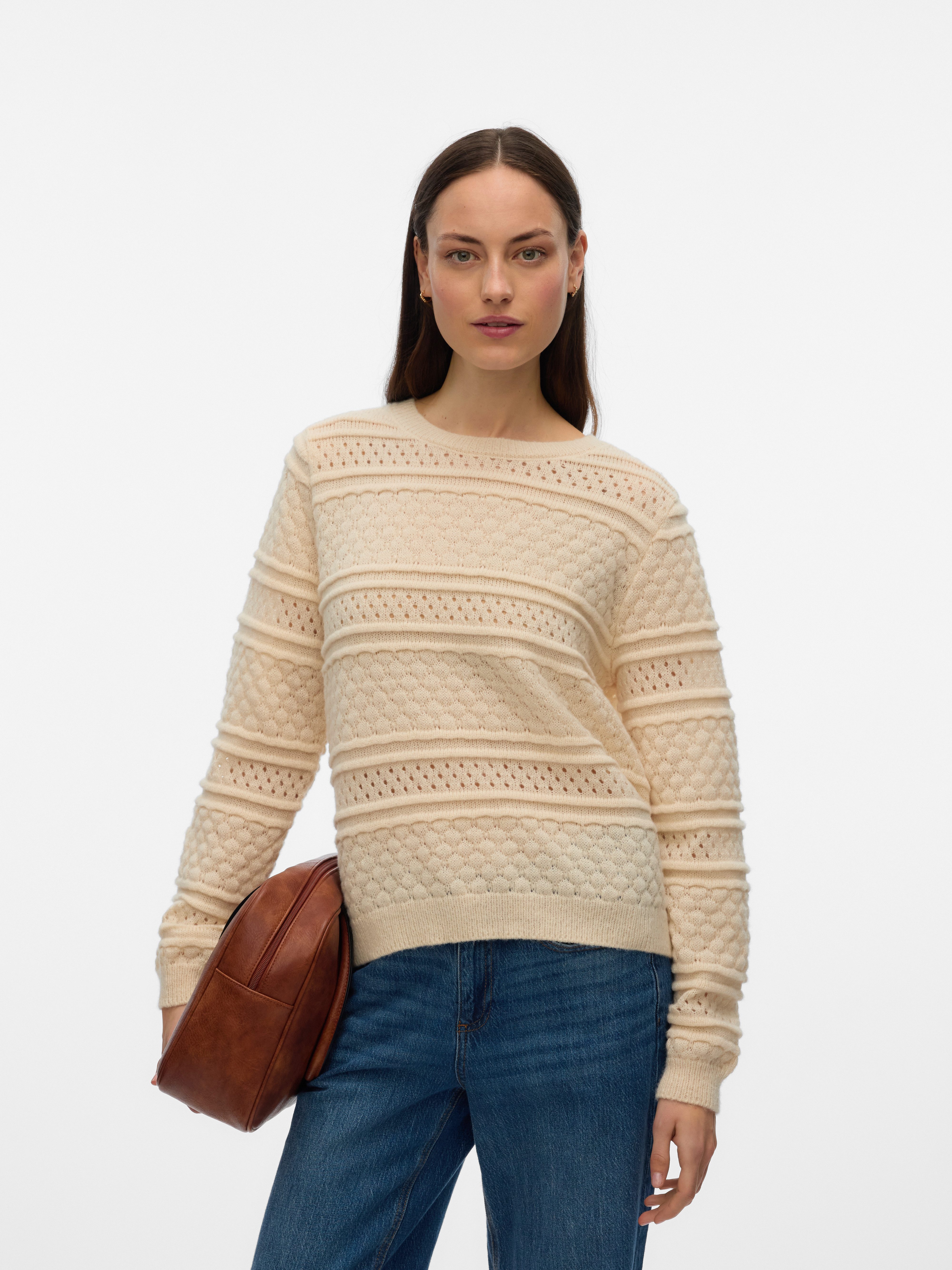 Vero Moda Strickpullover VMLEO LS O-NECK günstig online kaufen
