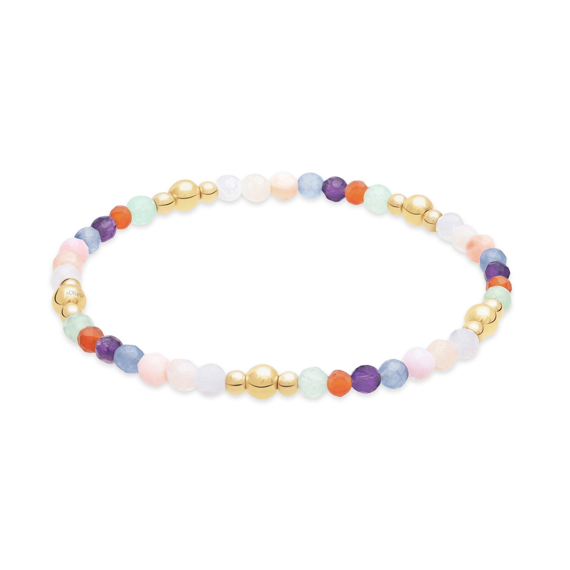 s.Oliver Armband Colorful Beads, mit Quarz, Aquamarin, Lapislazuli-Imitat, Amethyst, Agate, Aventurin