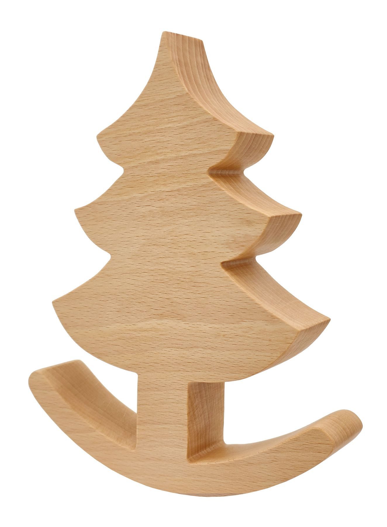 ERST-HOLZ Dekoobjekt Schaukel-Pferd Stern Baum oder 3er-Set Tischdeko Buche Geölt
