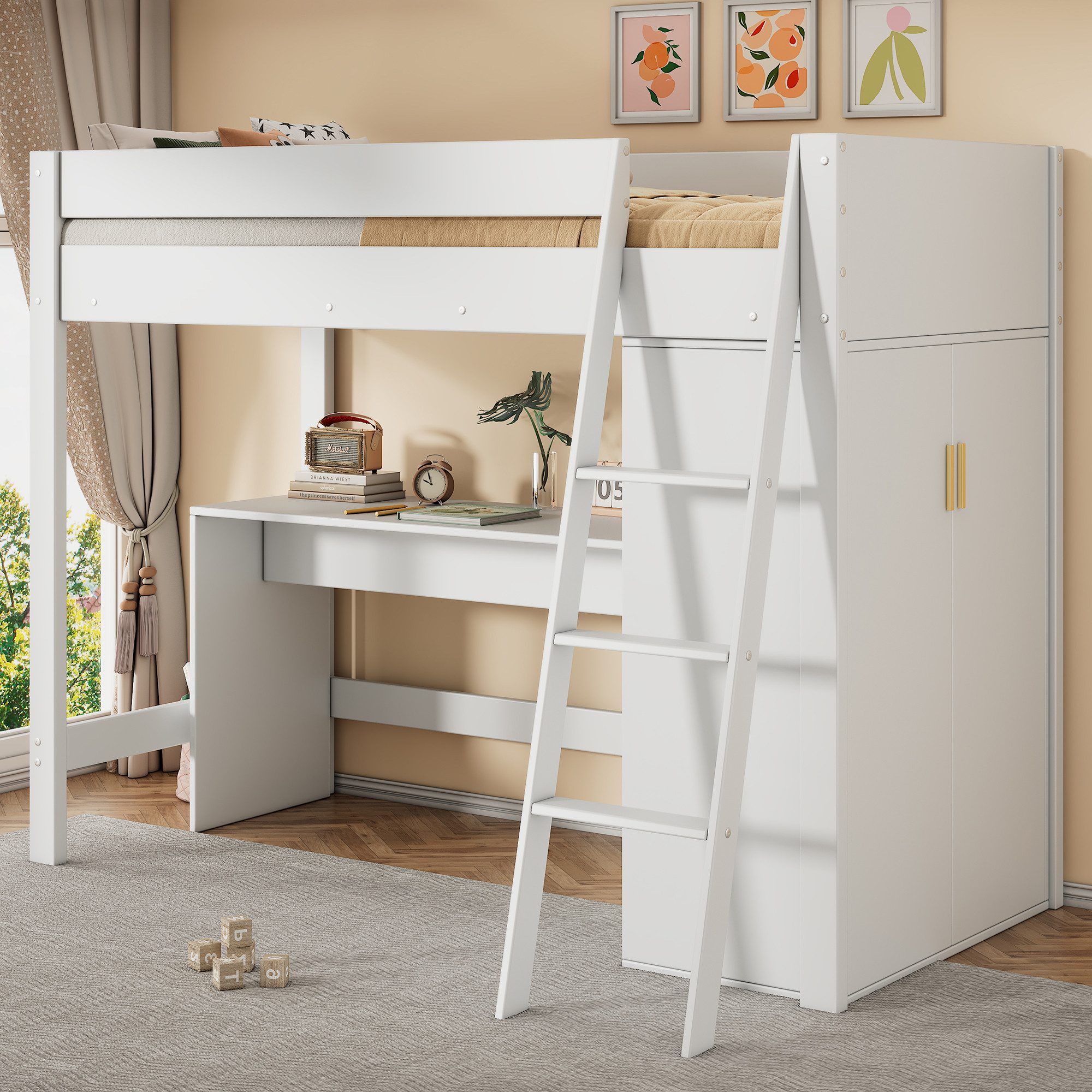 HAUSS SPOLE Hochbett 90x200cm mit Leiter, günstig online kaufen