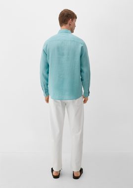 s.Oliver Langarmhemd Leinenhemd mit Button-Down-Kragen