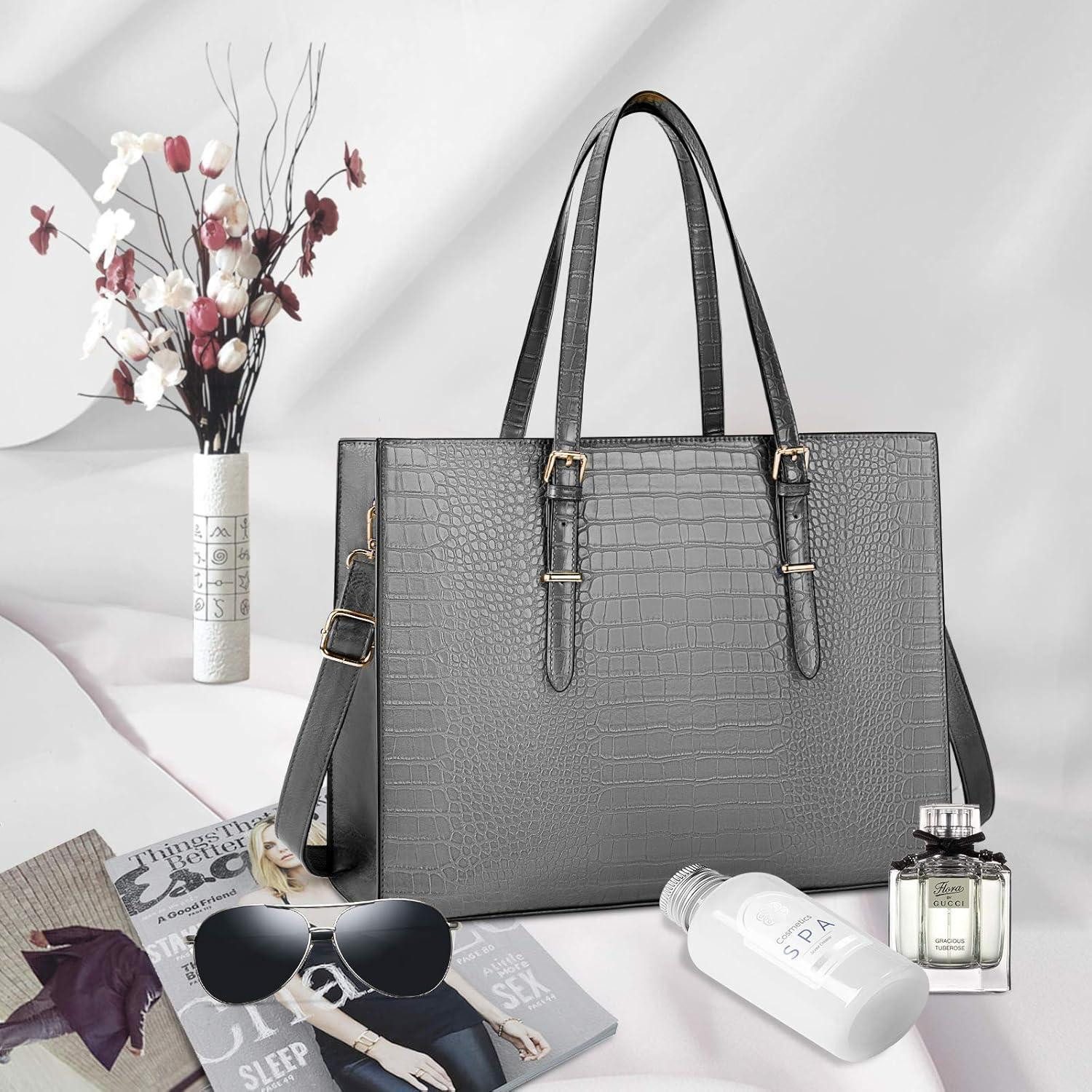 LuxusKollektion Laptoptasche Damen Handtasche Shopper Groß Elegant 15.6 Zoll Laptop Umhängetasche