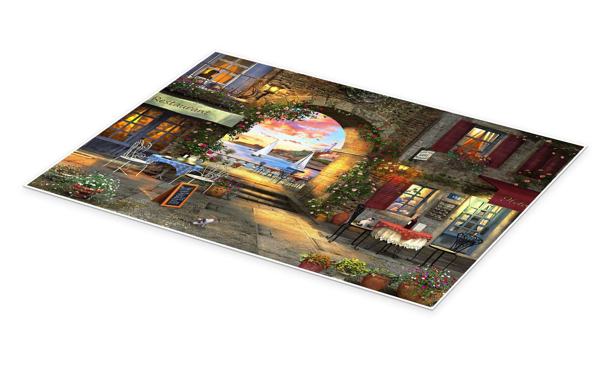 Posterlounge Wandbild Mediterraner Abend, Dominic Davison, erhältlich als Poster, Leinwandbild, Wandsticker oder Acrylglasbild