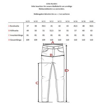 Baxboy Regular-fit-Jeans Herren Jeans Dicke Neon-Naht Straight Fit Denim Stonewashed Stretch