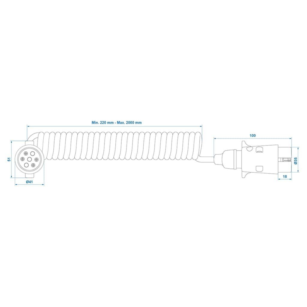 ProPlus Kfz-Sicherungshalter Spiralkabel 3m Stecker 2×7-poligem